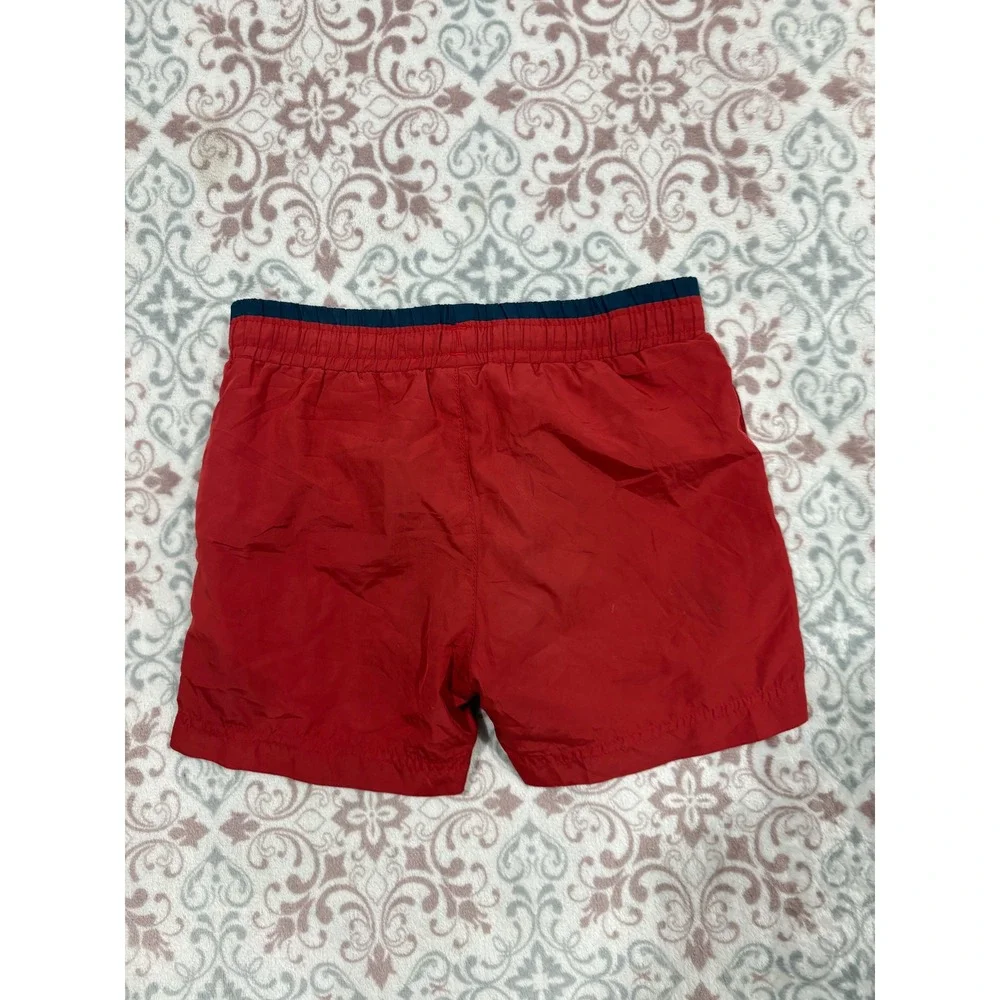 Kappa Boys Red Swim Trunks Navy Waistband Mesh Lined Board Shorts Size 4Y